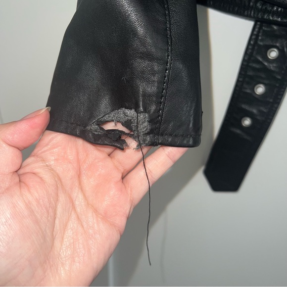 All Saints Balfern Leather Jacket | UK 12 / US 8 | Read Description | Damaged - Picture 7 of 10
